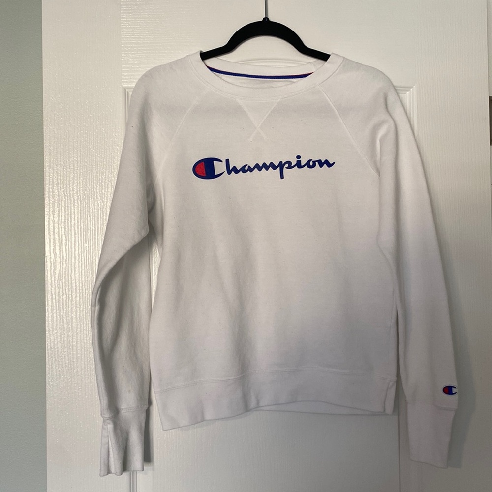 White Champion crewneck